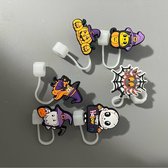 Other - 3/25$ Halloween-Themed Silicone Straw Covers Set Of 6